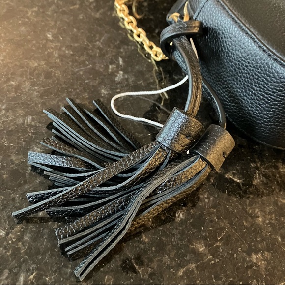 New Tory Burch McGraw Leather Camera Bag, Black Small Crossbody Purse - Picture 6 of 15